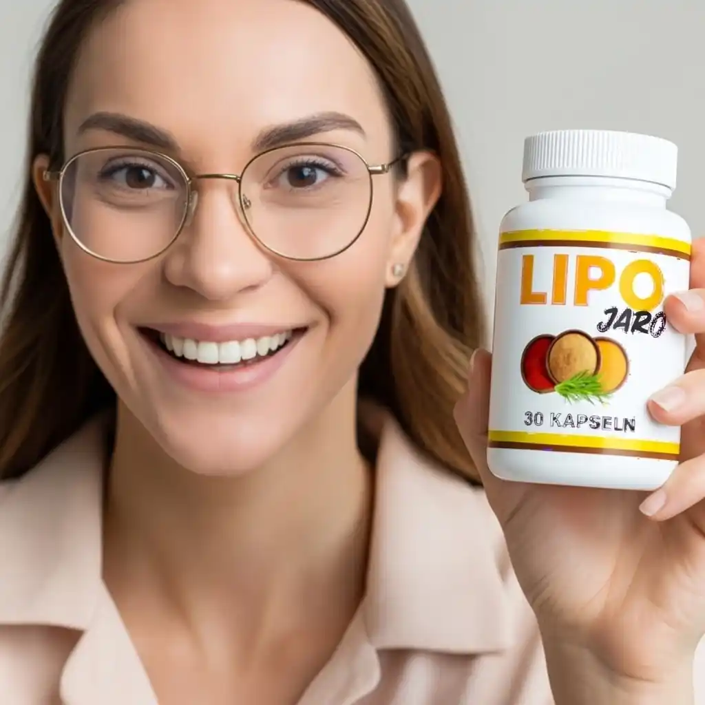 Happy customer reviewing LipoJaro fat burning capsules